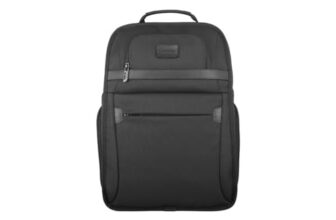 Promate Premium Backpack, Lightweight 15.6-inch Laptop Bag with Spacious Compartments, Luggage Belt Strap, Mesh Straps, Durable Make, and Quick Access Pockets, for MacBook, Dell, Paramount-BP