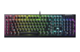 Razer BlackWidow V4 X -Yellow Switch 6 Dedicated Macro Keys I Multi-Function Roller and Secondary Media Keys I Mechanical Gaming Keyboard Chroma RGB- Black – RZ03-04701800-R3M1