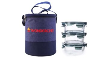 Wonderchef Verona Lunch Box Set of 3 Pcs, 400 ml, Leak Proof, Air Tight, Microwave Safe
