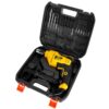 Deli EDC180 650W Corded Electric Impact Drill Tool Set with 9 Drill Bits 48000BPM Variable Speed Control 3000RPM 220-240v ~50hz/60hz Hammer Drilling Machine for Wood & Masonry (Set of 1, Yellow)
