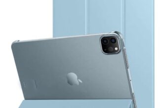 Amazon Basics Smart Trifold Hard Matte Back Flip Stand Case Cover for iPad Pro 4th/3rd/2nd Gen (11 inch) | Support 2nd Gen Apple Pencil Charging (Sky Blue)