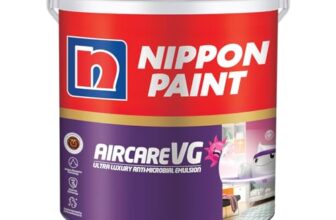 Nippon Paint AirCare VG Interior Emulsion Paint(1L, White, Sheen Finish)-Safe Paint for Kids, Pregnant women & Allergic People w/Formaldehyde Absorbing Technology-For Home, Kids, Living Room-1 Ltr