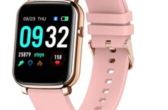 French Connection F1 (Color : Pink ) Touch screen Unisex Metal case Smartwatch with Heart rate & Blood pressure monitoring,upto 14 days active battery life and Silicone strap (F1-C)