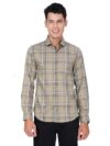 IVOC Men Pale Green Checked Slim fit Formal Shirt