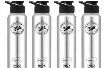 Pigeon by Stovekraft Inox hydra 900ml pack of 4 Stainless Steel Drinking Water Bottle 900ml Flipper Cap – Silver (1 year Warranty)