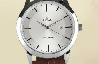 Titan Titan ClaStainless Steelic with Date Silver Dial Brown LeatherStrap Analog Watch  – For Men