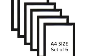 Blank A4 Photo Frame – Black Picture Frames for Wall Decor and Table Top – Premium Synthetic Wood Frames with Acrylic Glass for Certificates, Documents and Home Decoration (Pack-6)