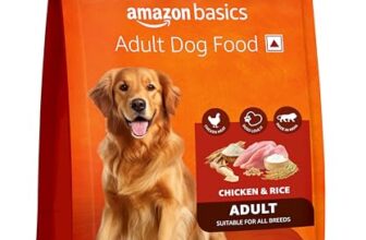 Amazon Basics Dry Dog Food | 1 Kg Trial Pack| Chicken & Rice | with Real Chicken Meat | Kibble for Adult Dogs | Packed with Protein | Suitable for All Breeds