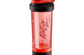 Lifelong Gym Shaker Bottle – BPA Free Protein Shaker for Men & Women with Extra Compartment | 600ML | Leakproof Shaker for Supplements & Powders – Red