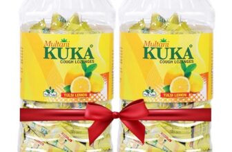 Multani Kuka Cough Lozenges Tulsi Lemon Pack of 2 (150 Lozenges Each Jar) | Ayurvedic Relief for Sore Throat, Cough & Cold | Soothes Throat Irritation & Hoarseness | 150 X 2