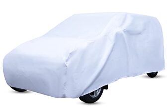Amazon Brand – Solimo 7 Seater Car Cover, White (for Innova, Innova Crysta, Ertiga, Marazzo, etc.)