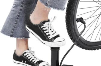 Portable High Pressure Foot Air Pump with Heavy Compressor Cylinder & Pressure Gauge for Bicycle, Car, Motorbike, Football, and Tubeless Tyres | Durable Floor Cycle Pump – Black