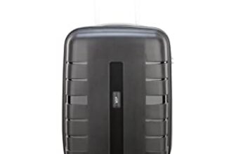 VIP Voyager Pro Ultra Strong Polypropylene Hard Sided Cabin Luggage Spinner Dual Wheels with Ergonomic Grip Handle (Cabin, 55cm, Black)