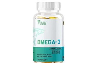 1MD NUTRITION Omega-3 Fish Oil – 1000mg with 300mg DHA & EPA – Promotes Performance & Heart Health – 90 Softgels