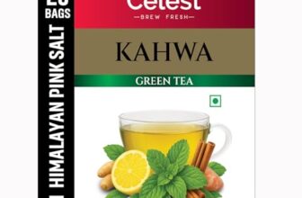 Celest Kahwa Green Tea, 20 Tea Bags | Helps in Detox | Contains Desi Herbs & Spices