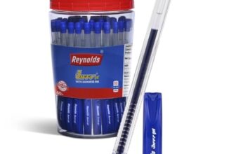 Reynolds JIFFY Gel 60 Ct Jar-Blue | Pens With Comfortable Grip | Gel Pens For Writing | Pen For Students & Office Stationery | 0.5 Mm Tip Size