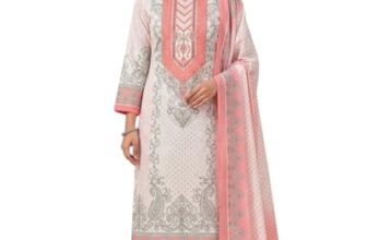 KTI Women Cotton Unstitched Salwar Suit Material with Dupatta Geometric & Floral Printed Dress Material for Daily Wear Casual & Office Wear