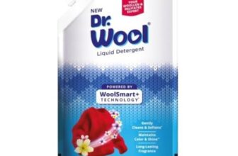 Dr.Wool By Jyothy Labs Liquid Detergent 1KG Pouch An Expert Care for Winter Wear With Long-Lasting Fragrance|WoolSmart+ Technology for Woollen & Delicate|Ideal for Semi-Automatic & Top Load Machine