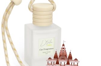 D’Velas™ 40ml Car Freshener Diffuser Set – Long-Lasting Upto 120 Days | Serene Temple | No Paraben | 10ml Wooden Lid Bottle with 30ml Refill | Perfume Diffuser | Odor Eliminator for Car Interior
