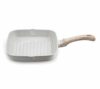 GREENCHEF Aluminium Die Cast Grill Pan 240 mm- Pebble, 5 Layer Healthy Granite Non-Stick Coating, PFOA Free