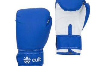 Cult Neo Boxing Gloves 10 OZ – Pro-Style Training Gloves for Sparring, Heavy Bag & Mitt Work – Premium PU Leather, Shock Absorbing Padding, Ergonomic Design with Wrist Support – Blue & White