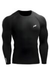 JUST RIDER Full Sleeve Compression T-Shirt – Athletic Base Layer Tights for Fitness (XL) Black