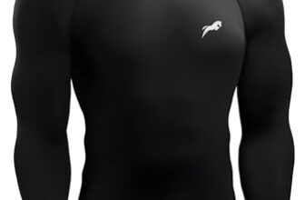 JUST RIDER Full Sleeve Compression T-Shirt – Athletic Base Layer Tights for Fitness (XL) Black