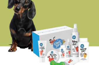 Captain Zack The Dachshund Groom Box – Ultimate 8-in-1, Head-to-Paw Groom-Kit for Your Dog- (Shampoo +Conditioner +Dry Shampoo +Paw Butter +Toy +Towel)- pH Neutral and Paraben Free Pet Spa Kit