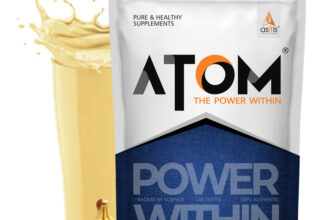 AS-IT-IS Nutrition ATOM Mass Gainer 1 Kg 5:1 Carb-Protein Ratio Weight Gainers Banana Flavour Weight Gainers/Mass Gainers(1000 g, Banana)