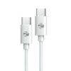 ZEBRONICS Type C to Type C Strong Braided Cable, 60W PD Fast Charging, for iPhone 16 Series, 15 Series, iPad, MacBook, Samsung, Other Android Devices, Data Sync, 1 Meter (ZEB-TT60+) White