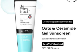 deconstruct Sunscreen – SPF 50 PA++++ Oats and Ceramide Gel Sunscreen Barrier Repair Oily Skin For Men & Women(30 g)