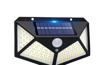 Outdoor Solar Lights with 3 Modes & 100 LEDs Motion-Sensor Security Lights with 270° Lighting Angle & IP65 Waterproof Wall Lights Bright, Backyard Garden Fence Patio Front Door 1-Piece Set of