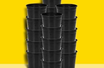 Plastic Flower Pots 6 Inch | Black Nursery Plant Pots for Indoor & Outdoor Gardening | Lightweight, Durable Pots with Drainage for Seeds, Succulents & Saplings | Pack of 10