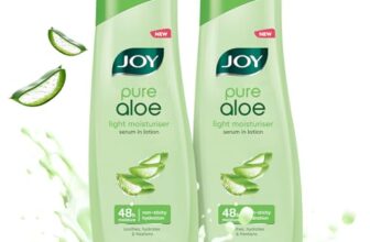 Joy Pure Aloe Light Moisturising Body Lotion 300ml x 2 | 48 Hour Moisture | Soothes, Hydrates & Freshens | Ideal for Summers | For All Skin Types | Lightweight, Non Sticky & Non Greasy