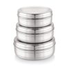 Attro Stainless Steel Puri Dabba with Lid, Food Storage Containers, Big (1100ml), Medium (900 ml), Small (700ml) – Set of 3, Silver, Standard