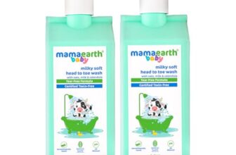 Mamaearth Milky Soft Head to Toe Wash With Oats, Milk, and Calendula for Babies | 2-in-1 Tear-Free Body Wash & Shampoo | Moisturizes and Soothes Skin | 400 ml x 2