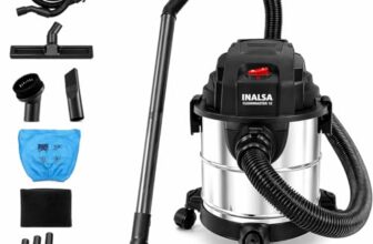 INALSA CleanMaster 12 Wet & Dry Vacuum Cleaner | 1200W High Power | 17 kPa Powerful Suction | 12L Stainless Steel Tank | Blower Function | Advanced Filtration | Overheat Protection | 1 Year Warranty