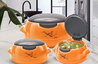 Milton Microwow One Touch Insulated Inner Steel Casserole Jr Set of 3, Orange