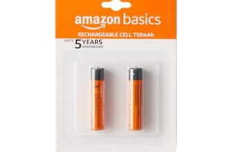 Amazon Basics AAA Rechargeable 750 mAh Batteries | Ready-to-use | Pre-Charged Ni-MH Batteries (Pack of 2)