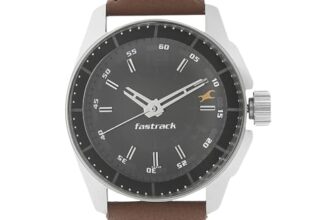 Fastrack Quartz Analog Black Dial Leather Strap Watch For Men-NS3089SL05