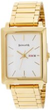 Sonata Quartz Analog with Day and Date White Dial Gold Stainless Steel Strap Watch for Men – NT7078YM03