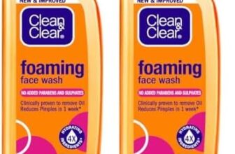 Clean & Clear Foaming Facewash for Oily Skin, Brown, 240ml (Pack of 2)