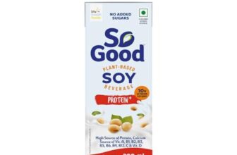 So Good Plant Based Soy Beverage Protein+ 200 ml | Plant Protein | Lactose Free | Gluten Free | No Preservatives | Zero Cholesterol | Dairy Free |Non GMO Soybean | Source of Calcium & Vitamins