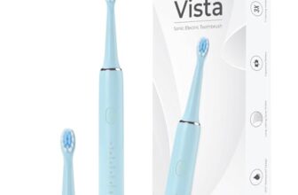 beatXP Vista Sonic Electric Toothbrush for Adults with 2 Brush Heads & 5 Cleaning Modes | Rechargeable Electric Toothbrush | 30000 strokes/min with Long Battery Life (Blue)