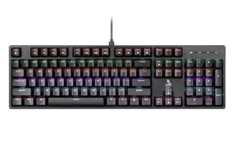 TAG Gamerz Illume 2.0 Mechanical Gaming Keyboard – 25 Anti-Ghosting Keys, Double Injection Keycaps, Rainbow RGB LED, 16 Lighting Modes, 50 Million Keystrokes, Windows Lock Key, for PC Desktop Gamers