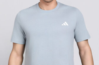 ADIDAS Printed Men Round Neck Grey T-Shirt