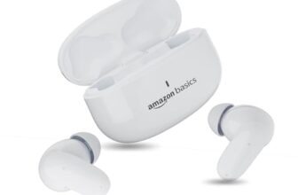 amazon basics TWS in-Ear Earbuds (P80) with Fast Charging up to 80 Hours of Playtime | Dual 12mm Driver | IPX4 Water-Resistance | Bluetooth 5.3 | Quad Mic with ENC | Touch Control (White)