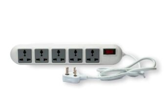 Ideakard SP50 – 5-Socket Power Strip | Surge Protection, Copper Cable & Reset Switch | 2m ABS Body, 3-Year Warranty