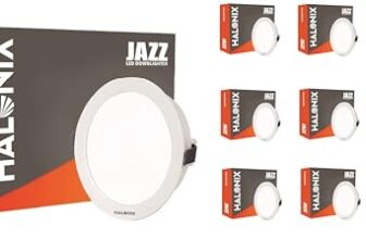Halonix Jazz 15W White Recessed downlighter | Cutout- 4 inch | Bright Recessed Ceiling Light | Led Downlighter with Surge Protection | Pack 10