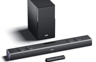 Mivi Fort Q350 Soundbar with 350W Surround Sound, 2.1 Channel soundbar with a Wireless External subwoofer, Multiple EQ and Input Modes, Remote Accessibility, BT v5.3, Made in India Sound bar for TV